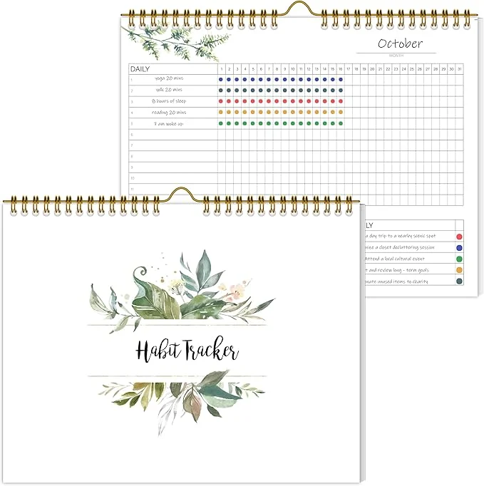Sustainable Habit Tracker Calendar，12 Monthly Habit Tracker Journal Genuine