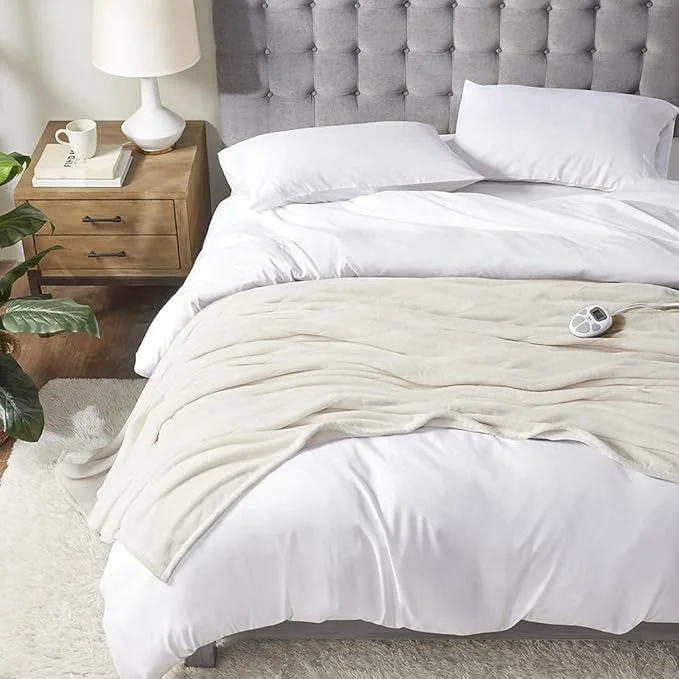 Original Design Serta Luxuriously Soft Plush Electric Blanket Fast Heating Cozy Cover Safety Sustainable