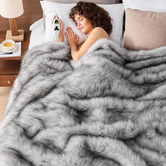 Official Heated Electric Blanket Throw Octrot 50 X60 Faux Fur Heating Blanket Luxury Responsible