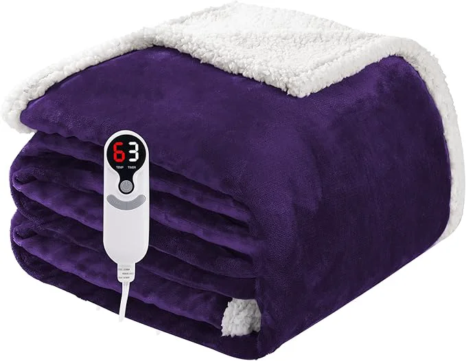 Green Electric Heated Blanket Full Size 72 x84 Soft Flannel Pure