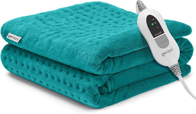 Easy-to-Use GENIANI Electric Heating Pad for Back Pain Cramps Relief Electric Throw High-Grade