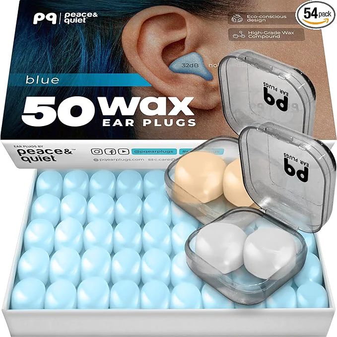 Lightweight Peace Quiet PQ Wax Ear Plugs for Sleeping Swimming Luxury