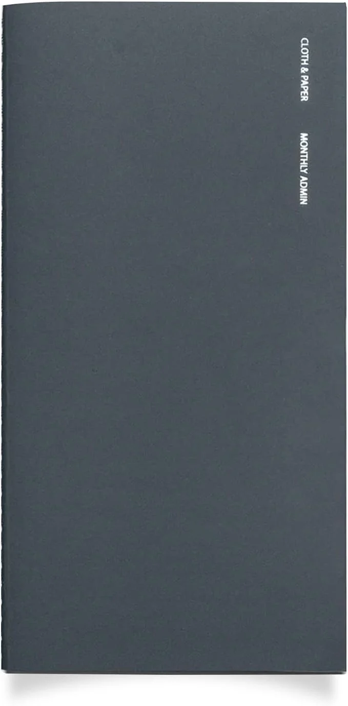 Relaxed Cloth Paper Travel Notebook Monthly Admin – Lagoon A5 Slim Monthly Crafted