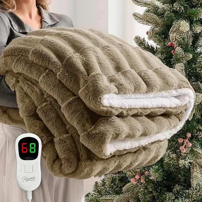 Original Homemate Electric Heated Throw Blanket Detailed