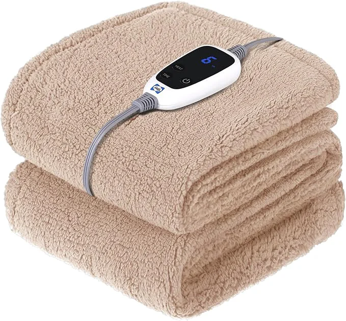 Eco-Friendly Sealy Electric Blanket Heated Throw 50 x60 Soft Double Sherpa Super Cozy Verified