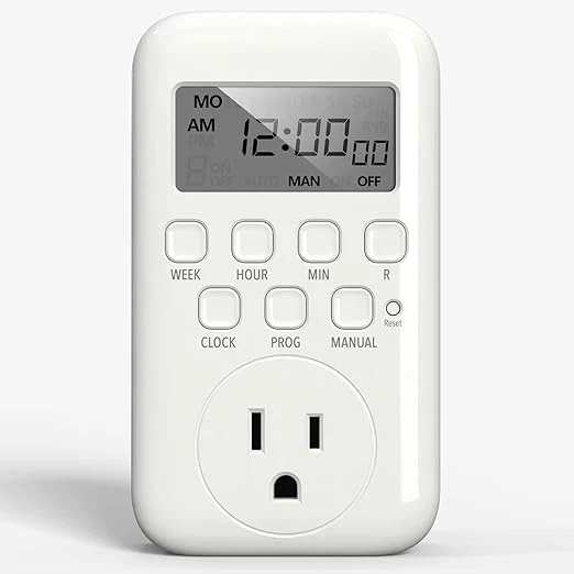 Minimalist BN-LINK Indoor Digital Timer Outlet Single Outlet 7 Day Programmable Light Functional