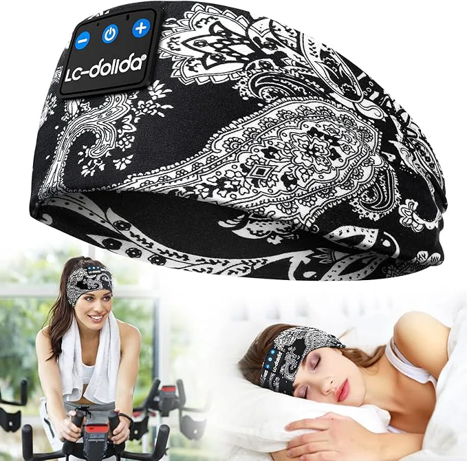 Easy-to-Use LC-dolida Sleep Headphones Bluetooth Music Wireless Band Headphones Durable