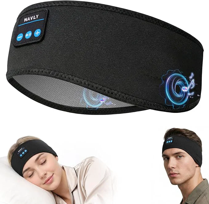 Easy-to-Use Navly Bluetooth Sports Headband Headphones 3-in-1 Washable Headband Traditional