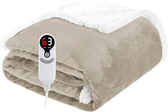 High-Performance Electric Heated Blanket Throw Size 50 x60 Soft Flannel Healthy