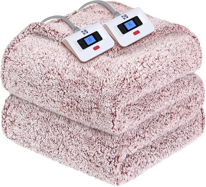 Safe Sealy Electric Blanket Queen Size Dual Control Soft Sherpa Heated Blanket Verified