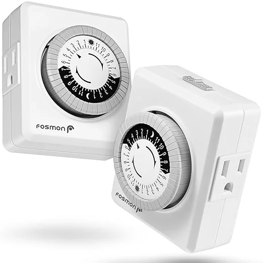 Selected Fosmon Outlet Timers for Electrical Outlets 24-Hour Dual Plug in Light Timers Optimized