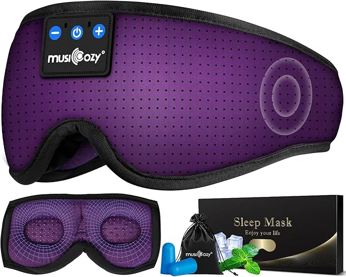 Efficient MUSICOZY 3D Sleep Headphones Mask Sleeping Headphones Versatile