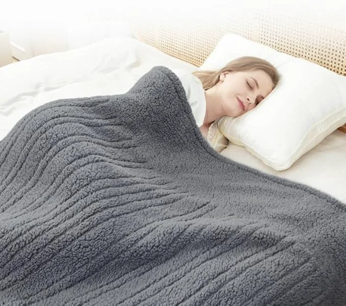 Optimized SNUGSUN Heated Queen Blanket Double Sided Sherpa Soft Heating Electric Blanket World-Class