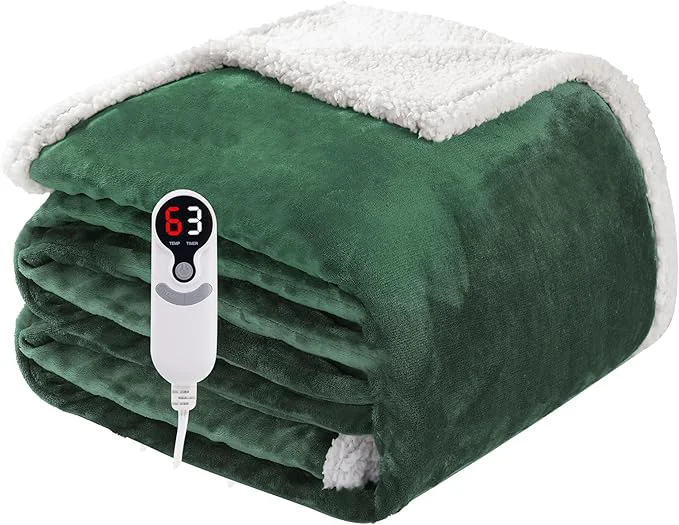 Electric Heated Blanket Full Size 72 x84 Soft Flannel Natural