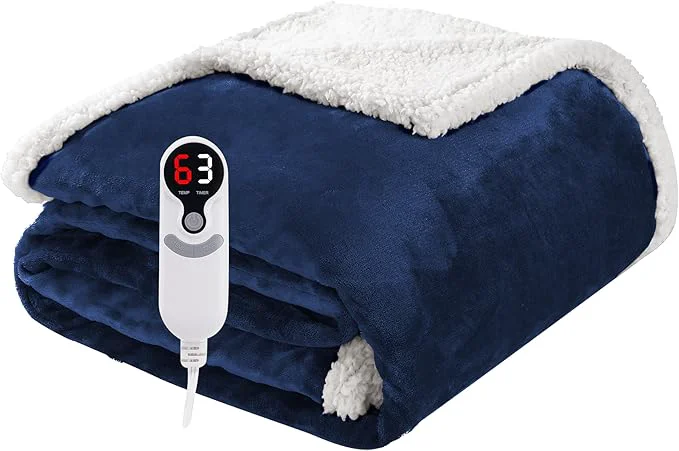 Convenient Electric Heated Blanket Throw Size 50 x60 Soft Flannel Official