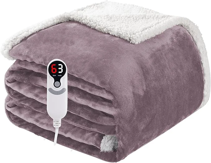 Enhanced Electric Heated Blanket Full Size 72 x84 Soft Flannel Smart