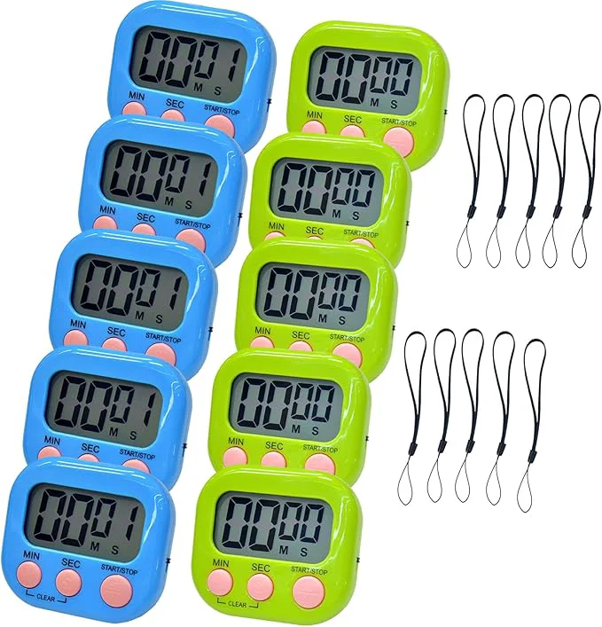 Casual 2 Pack Small Digital Kitchen Timer Magnetic Back and On Off Classroom Timers Durable