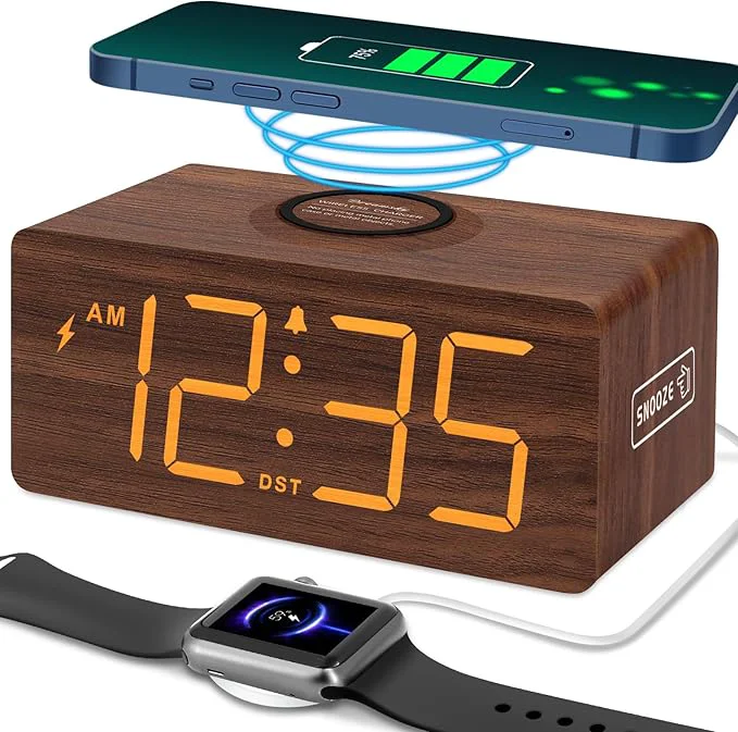 Sophisticated DreamSky Wooden Digital Alarm Clock Proven