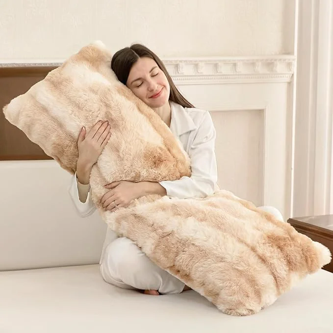Premium Material ZonLi Fluffy Body Pillow for Adults Fuzzy Faux Fur Body Pillow Smart