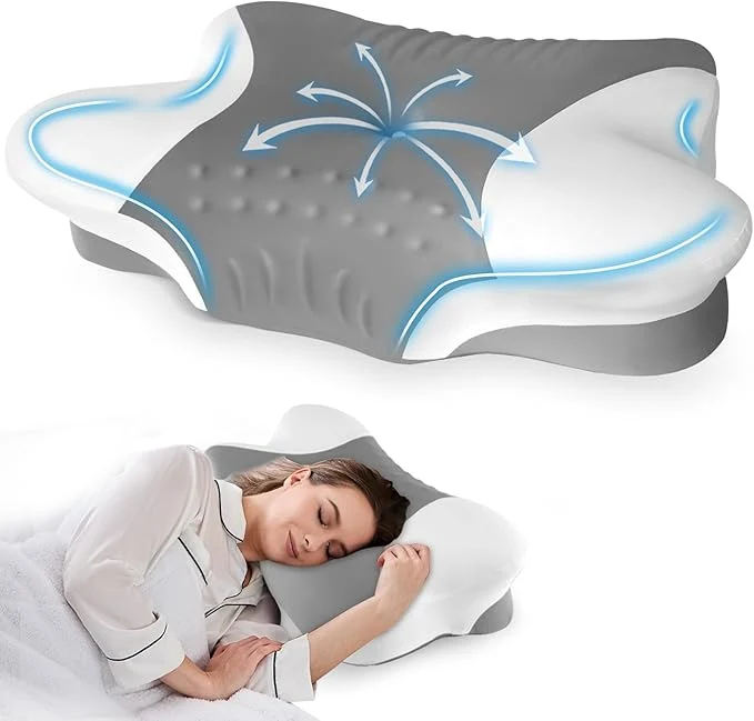 High-Performance Cervical Neck Pillow for Side Sleepers – Cooling Contour Memory Foam Pillows Smart