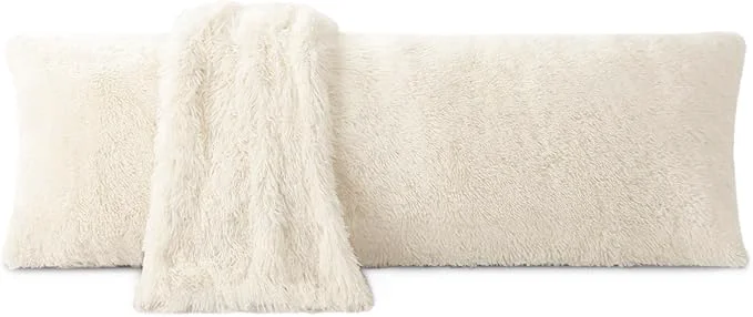 Quality ZonLi Fuzzy Body Pillow Cover 20 x 54 Pillowcase Faux Fur Long Pillow Cover Premium