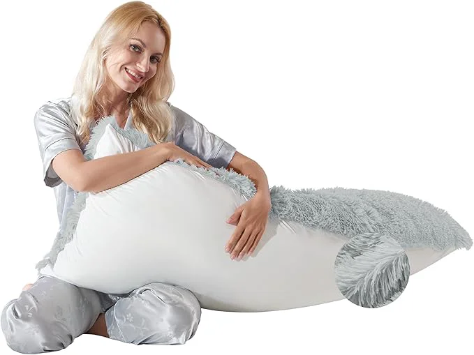 Exceptional Fluffy Silk Full Body Pillow for Adults 20x54 Satin Body Pillow Cover Pillowcase Durable