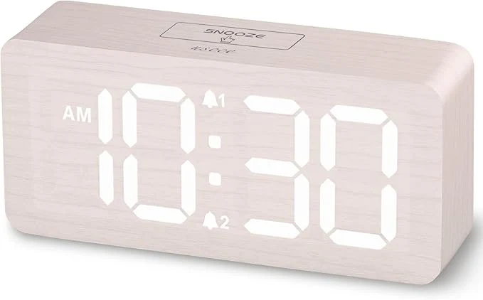 Long-Lasting uscce Wooden Digital Alarm Clocks Versatile