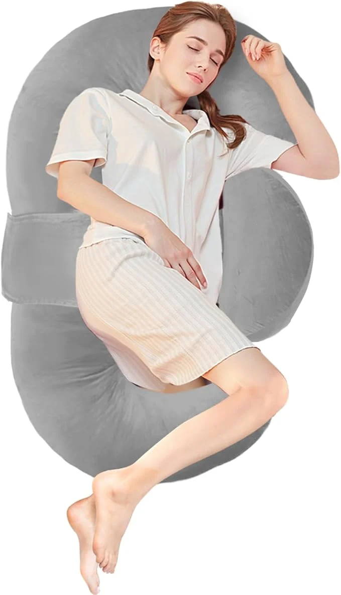 Premium Material Pregnancy Pillows for Sleeping E Shaped Maternity Pillow for Pregnant Women Versatile