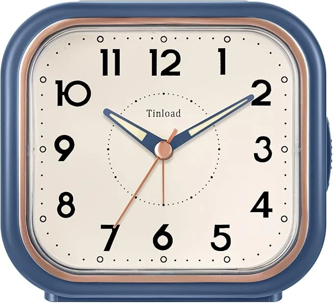 Detailed Tinload 4.3 Vintage Retro Analog Alarm Clock Super Silent Non Ticking Clock Solid
