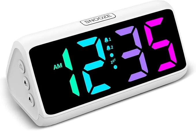 Superior Netzu Loud Alarm Clock for Heavy Sleepers RGB Alarm Clocks for Bedrooms Powerful