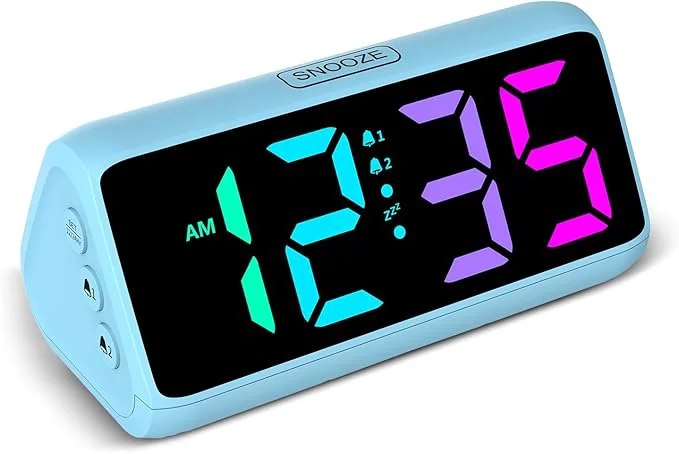 Pure Netzu Loud Alarm Clock for Heavy Sleepers RGB Alarm Clocks for Bedrooms Responsible