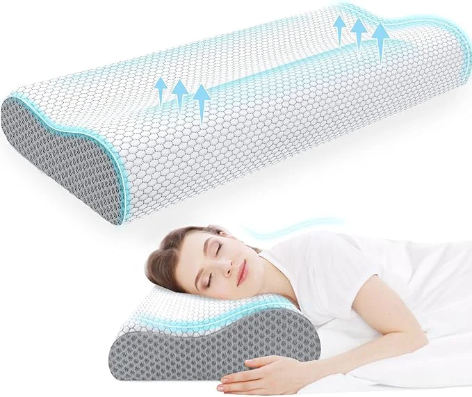 World-Class CloudBliss Memory Foam Pillow Ergonomic Neck Contour Cervical Pillow Eco-Friendly