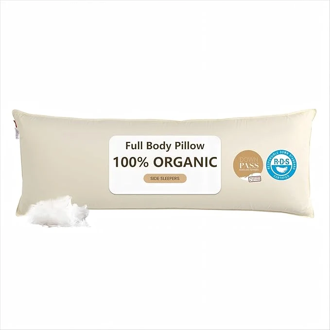 Genuine Goose Down Body Pillows for Adults Large Body Pillow for Side Sleeper Convenient
