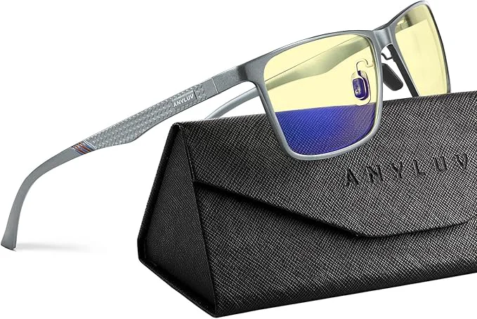 Environmentally Friendly ANYLUV Blue Light Glasses Men Relieve Eyestrain and Eye Protection Al-Mg Official