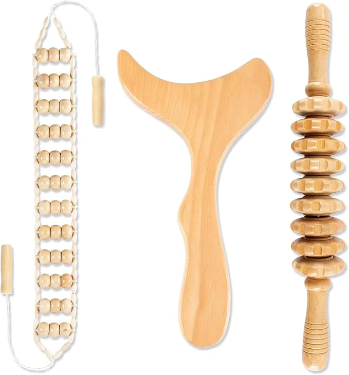 World-Class KintKita 3 in 1 Wood Therapy Massage Tool Wooden Lymphatic Drainage Massager Modern