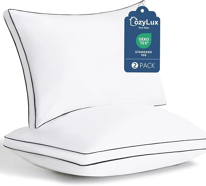 Original Design CozyLux Pillows Standard Size Set of 2 Soft Supportive 3D Down Bed Next-Generation