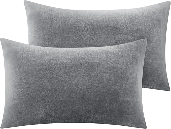 High-Performance BEDELITE Flannel King Size Pillow Cases Set of 2 Super Soft Fleece Pillowcases Premium Material