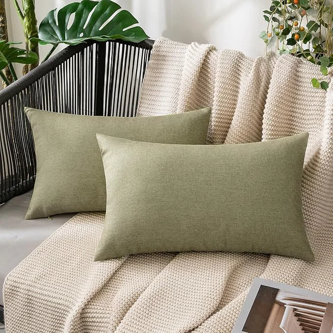 Luxury MIULEE Pack of 2 Decorative Outdoor Solid Waterproof Throw Pillow Covers Spring Trendy