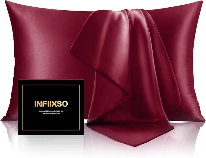 High-End INFIIXSO Mulberry Silk Pillow Case King Size Silk Pillowcase Safe