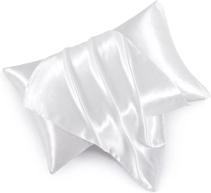 Pure Satin Pillowcases with Zipper （20x26） Standard Size Pillowcases Set of 2 Enhanced