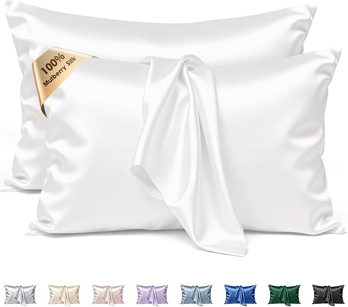 Fashionable Silk Pillow Cases 2 Pack Standard Size Mulberry Silk Pillowcase Set of 2 Durable