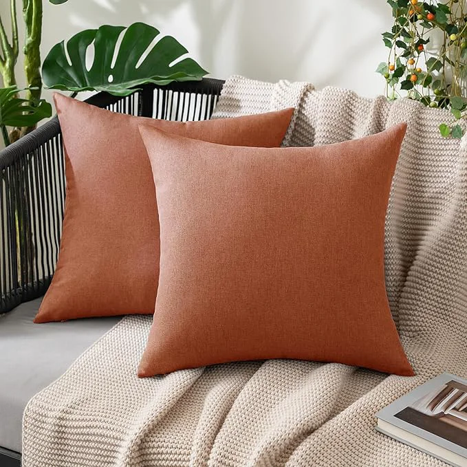 Smart MIULEE Pack of 2 Decorative Outdoor Solid Waterproof Throw Pillow Covers Euro Relaxed