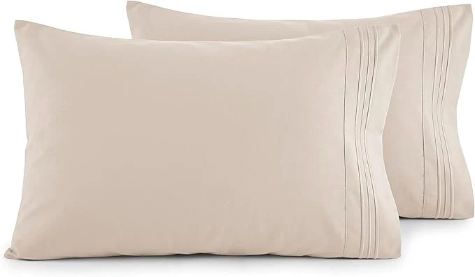 Solid Elegant Comfort Luxury Ultra-Soft 2-Piece Pillowcase Set Safe
