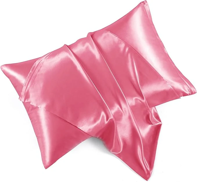 World-Class Peach Red Satin Pillowcases Refined