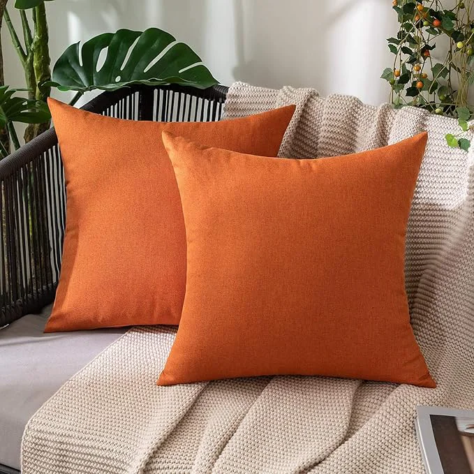 Smooth MIULEE Pack of 2 Decorative Outdoor Solid Waterproof Throw Pillow Covers Faux Contemporary