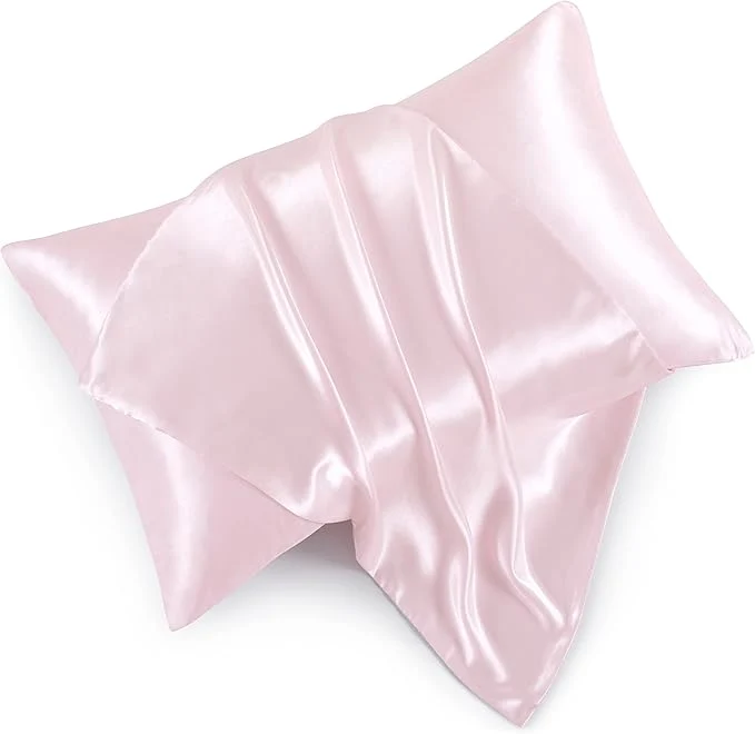 Premium Material Satin Pillowcases with Zipper （20x36） King Size Pillowcases Set of 2 Blush Carefully Designed