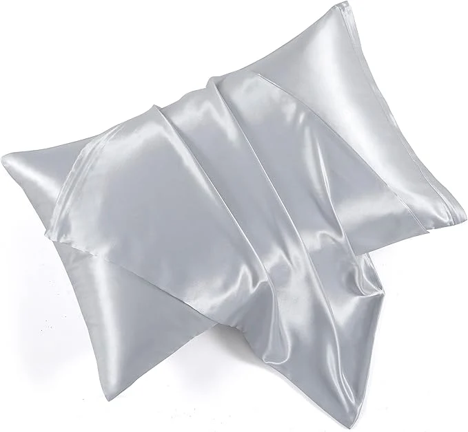 Top-Quality Satin Pillowcases with Zipper （20x26） Standard Size Pillowcases Set of 2 Traditional