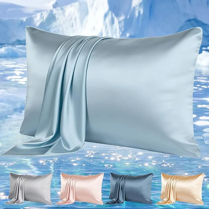 Eco-Friendly Cooling Pillowcases Set of 2 for Hot Sleeper Night Sweats Beauty Sleep Reduces Dependable