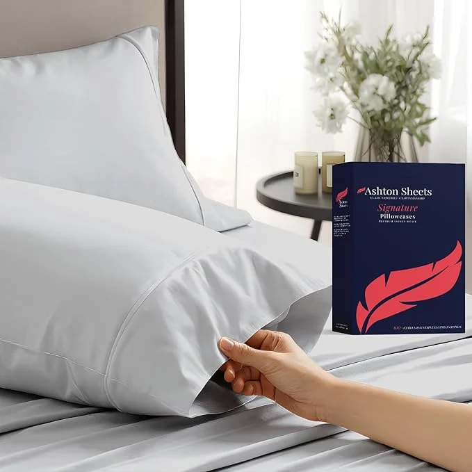 Effective Egyptian Cotton Pillow Cases King Size Set of 2 Quality