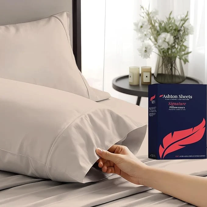 Reusable Egyptian Cotton Pillow Cases King Size Set of 2 Recyclable